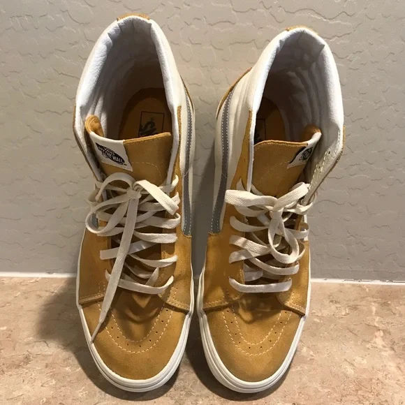 Vans Sk8-Hi White Yellow Shoes - Picture 2 of 10
